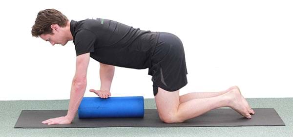 Foam roller rotation to help treat shoulder pain